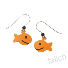 Sienna Sky Earrings Happy Orange Goldfish Handmade in USA Cute Unique Gift