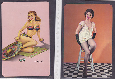 Pin Up Girl Vintage Swap/Playing 2 Einzelkarten