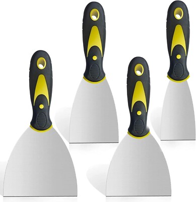 4 Pcs Putty Scraper Set Paint Scraper Tool Stainless Steel 2'' 3'' 4'' 5''
