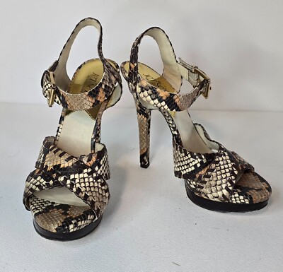 Weldi Moda In Pelle Snakeskin Shoes Weldi White-Gold Snake Print