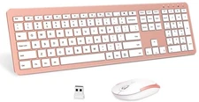 Wireless Keyboard and Mouse Combo - Full Size Slim Thin Wireless Keyboard Mouse