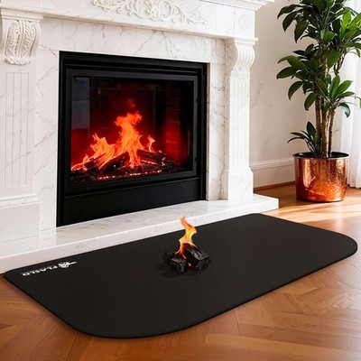 Fireproof Indoor Fireplace Mat, Outdoor Flame-Resistant Pad Fiberglass Rug