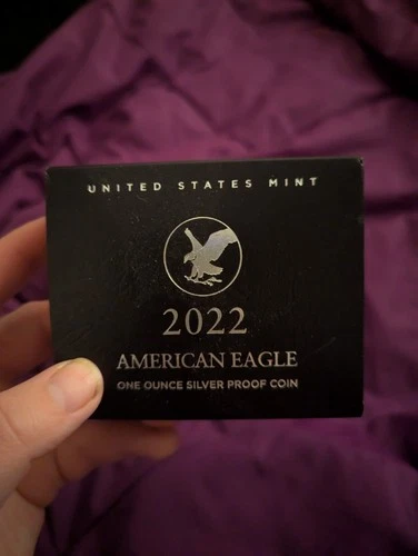 2022 W American Silver Eagle Proof with box and COA (22EA)