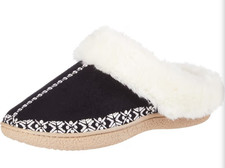isotoner Women's Indoor/Outdoor Clara Embroidered Microsuede 7.5-8, Raisin