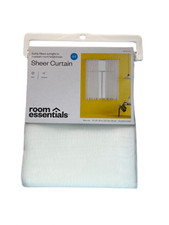 Sheer Window Curtain Panel, White voile, 60 in W x 63in L, One panel, New