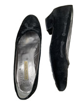 Bottega Veneta Black Velvet Shoe Flats Embellished Rope embroider trim VTG 6 N