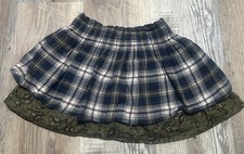 Abercrombie  Fitch Plaid Floral Layered Mini Skirt Girls Medium Y2K 2000s
