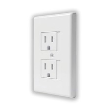 Safe Plate Self Closing Electrical Outlet Covers, Baby Proofing Safety White