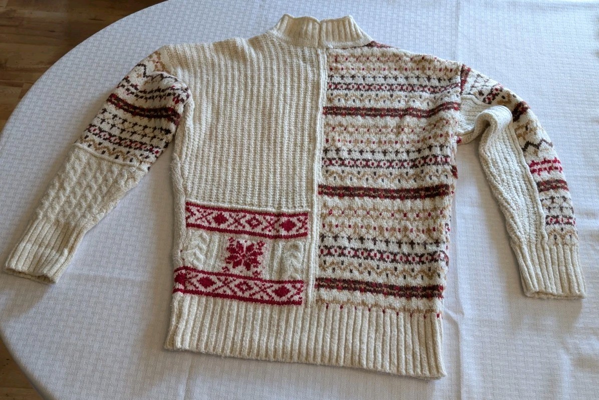 American Eagle Patchwork Fair Isle Snowflake Cabl… - image 11