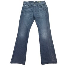 7 For All Mankind A Pkt Bootcut Jeans Mens 31 Blue Dark Wash Made in USA Cotton