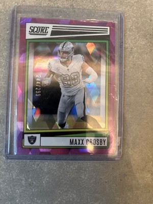 maxx crosby score 2022 panini purple cracked ice /299 #128