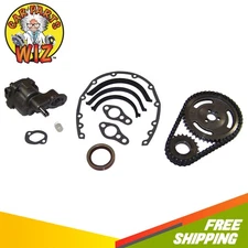Engine Timing Chain Kit Cover Gasket Set Oil Pump Fits 81-95 Chevrolet 5.0L 5.7L