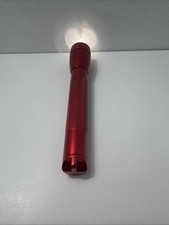Vintage Crimson Red Mini Mag-Lite 2AA Cell Flashlight Tested Working USA