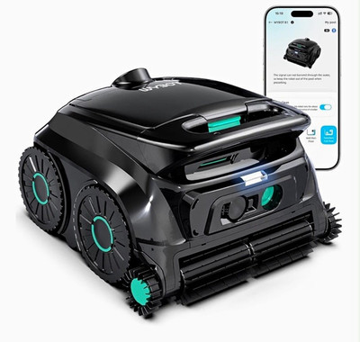WYBOT S2 Cordless Robotic Pool Cleaner Wall Climbing 100 Mins 4L Floor/Walls