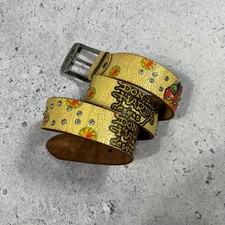 Ed Hardy Rhinestones Vintage Belt 90s Overprint Y2K Drip Yellow