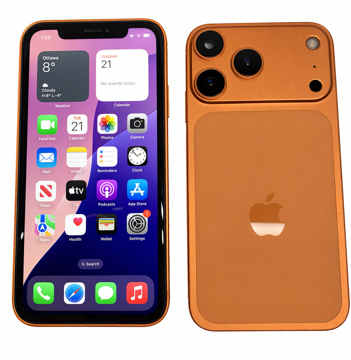 Apple iPhone XR Orange 64gb, Factory Unlocked (iPhone 17 Pro Look