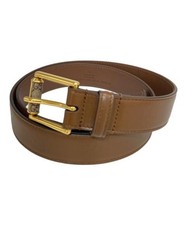 GUCCI          GG Supreme Buckle Square Leather Belt brown 731775