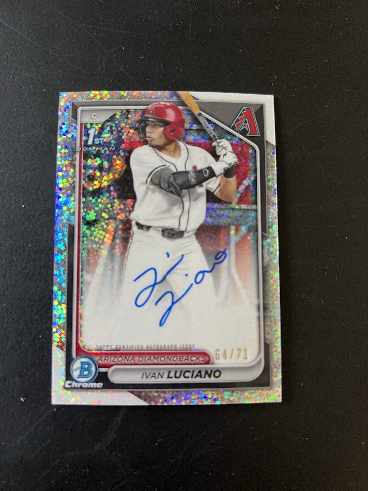 2024 1st Bowman Draft Chrome Ivan Luciano Sparkle Refractor Auto /71 Arizona