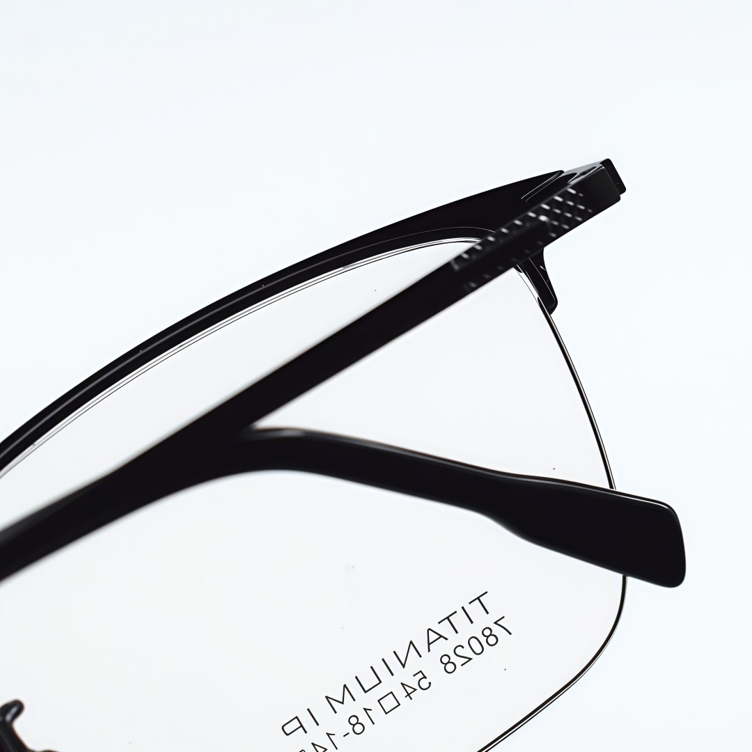 Square Titanium Eyeglasses Frames Lightweight Half Rimless Reading Glasses Men