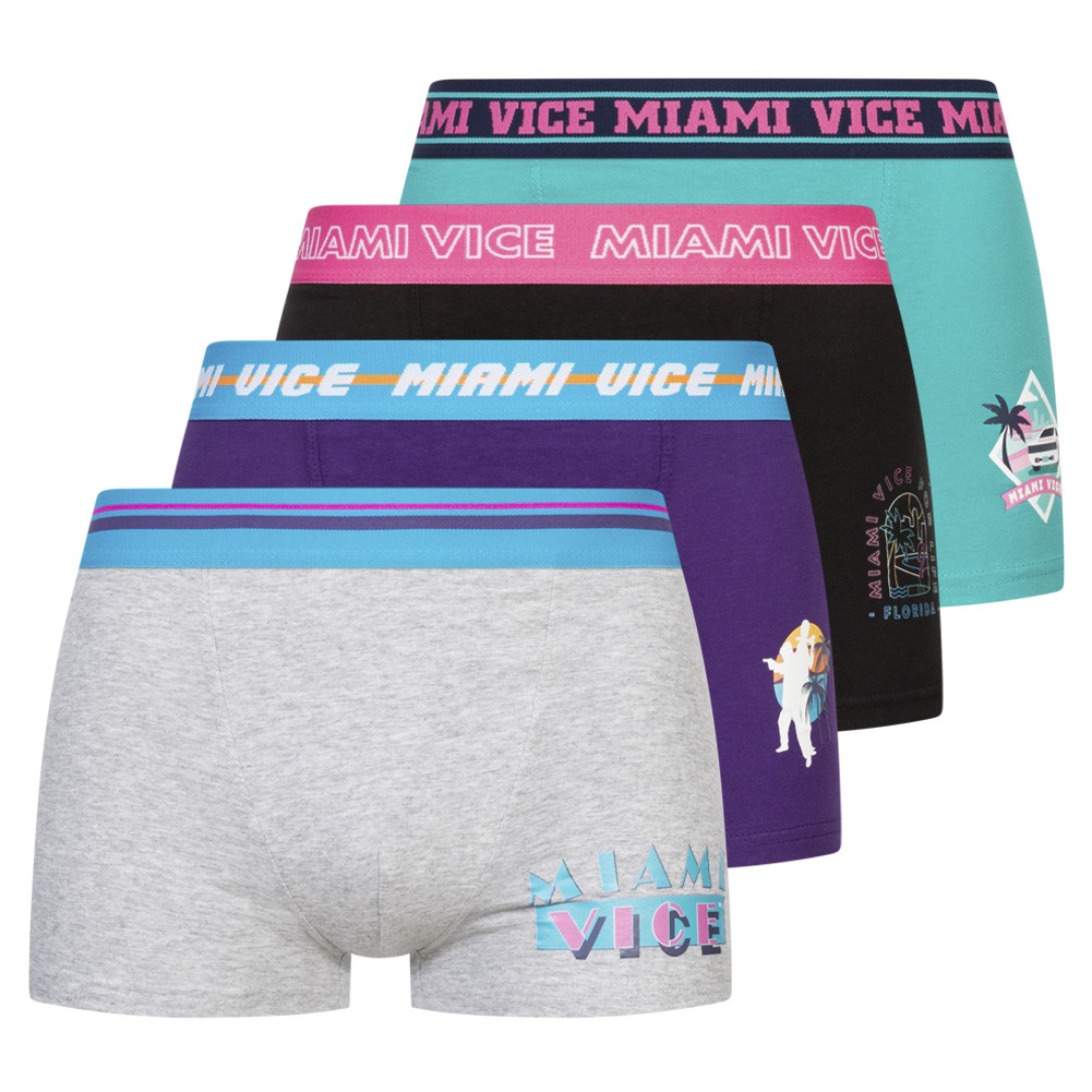 Повседневные боксерские шорты Miami Vice Herren 4er-Pack от schwarz grau blau violett neu