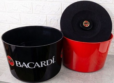 BACARDÍ Ice Bucket Eiskühler 3-tlg Schwarz/Rot, NEU, DBF, OVP, echte Rarität