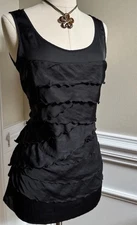 Vintage Black Ruffle Front Tank Top Whimsigoth Blouse Women’s Small Goth Grunge