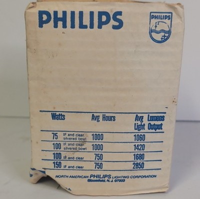 Vintage Philips Classic Lamp Bulb Clear Glass Light Bulb 3 Bulbs
