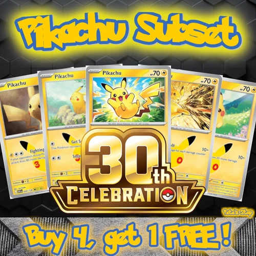 Pokemon Cards - 30th Anniversary Celebration  - Pikachu Subset - Choose Your Own