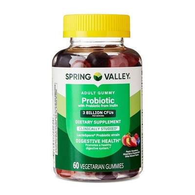 Spring Valley Probiotic with Prebiotic from Inulin Vegetarian Gummies for Dig...