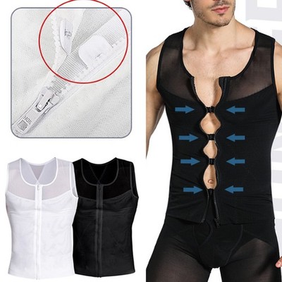 Herren-Kompressionsweste Postoperatives Brust-Tank-Top Body-Shaper-Shirt D
