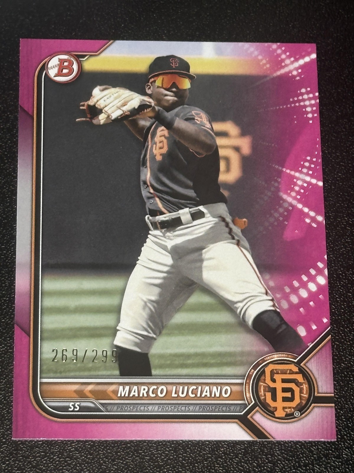 2022 Bowman #BP-7 Marco Luciano Prospects Fuchsia #/299