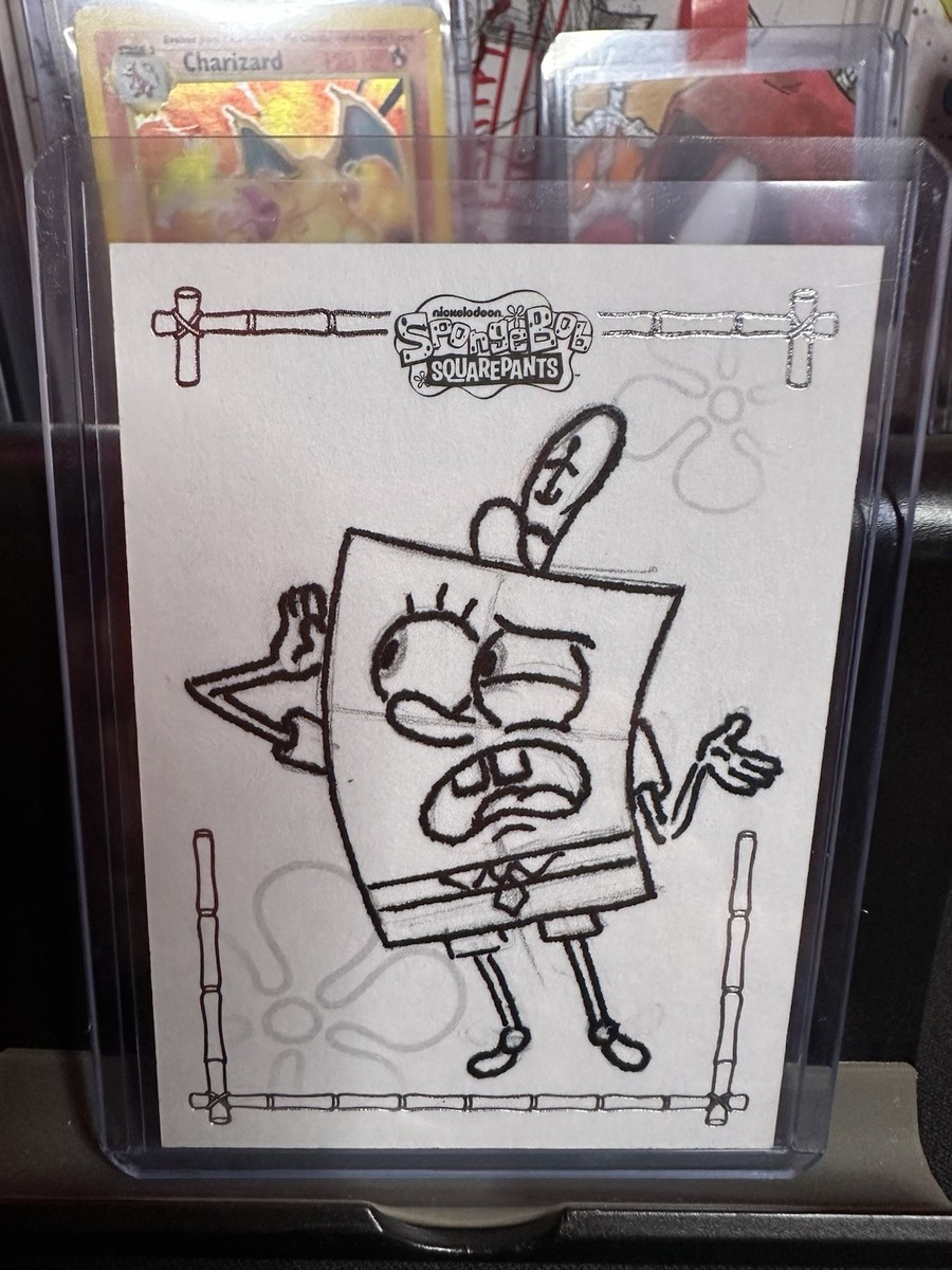 SpongeBob Doodlebob Sketch Card 2025 Topps Chrome 1/1 By Clint