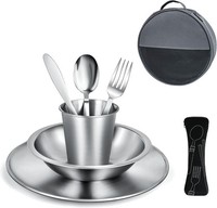 Campingbesteck Set FüR 1 Person ? Camping Geschirr Set Mit Edelstahl