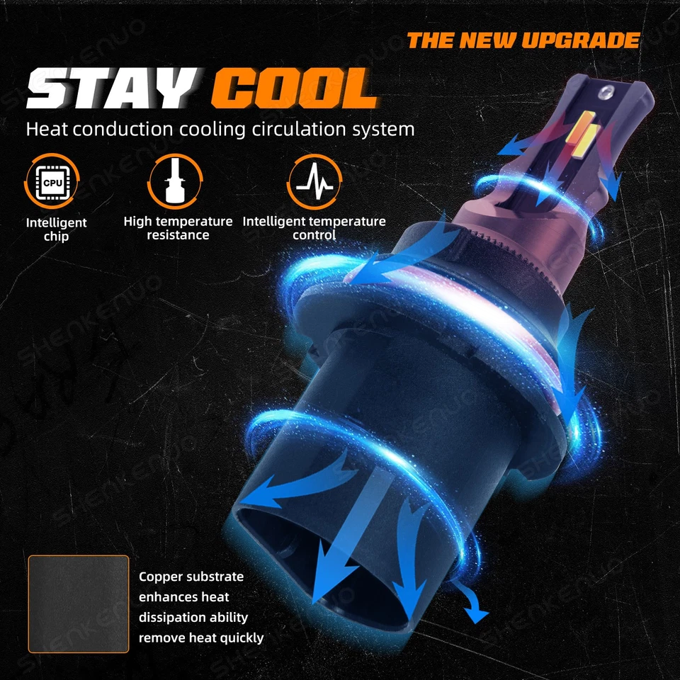 2-SIDES 9007 LED Headlight Bulbs for 2003-2016 International Harvester 4300 4400 - Image 2 of 4