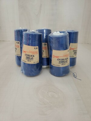 5 Cones Overlock Thread Priced Sew Right Collection 3000yd Royal blue Damaged 