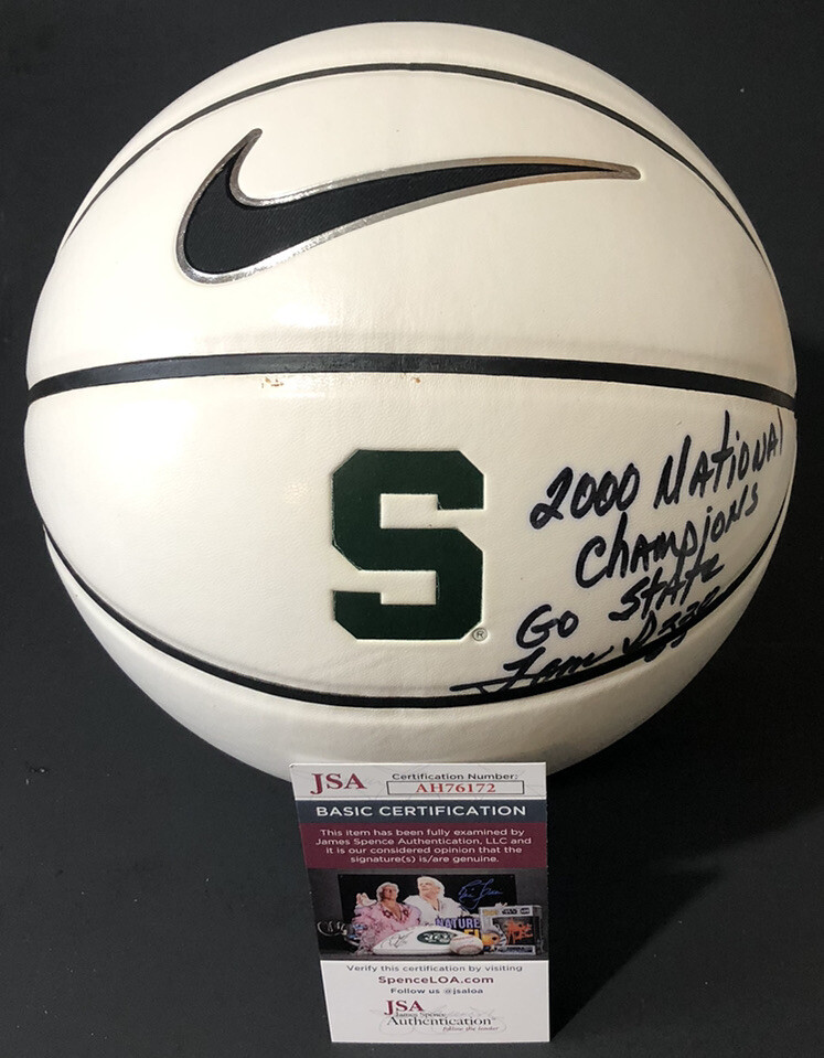 Tom Izzo Autographed Signed Michigan State Spartans LOGO BASKETBALL JSA 