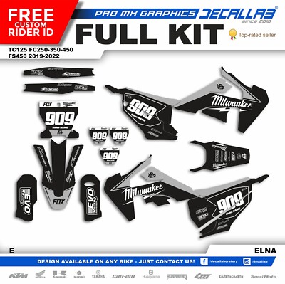 HUSQVARNA TC125 FC 250 FS 450 2019 2022 Durable MX Graphics Decals Stickers Kit