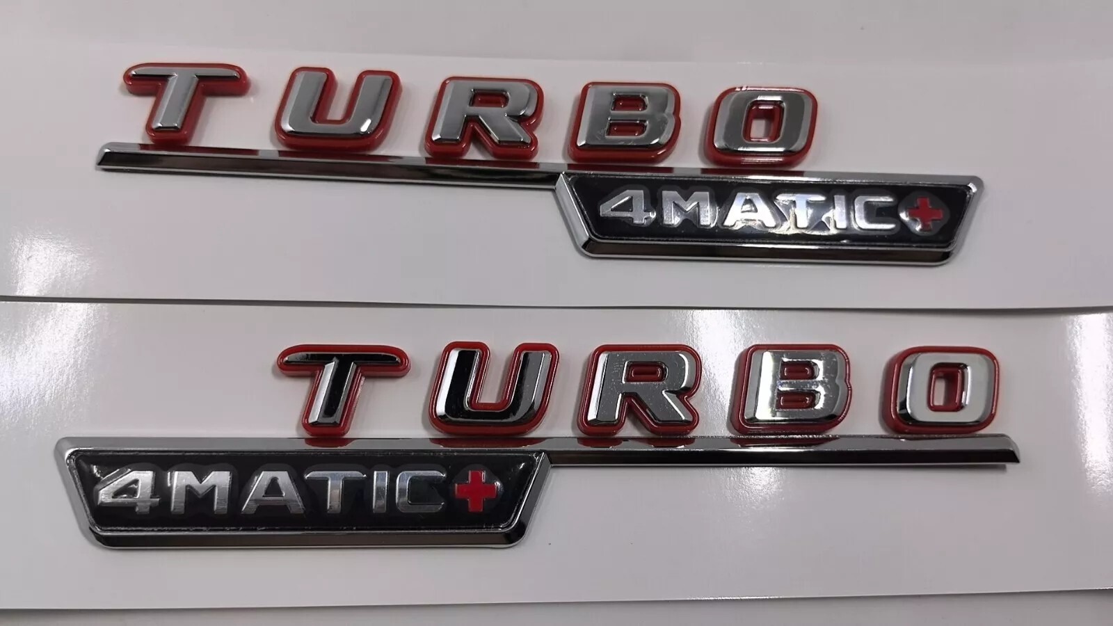 Guardabarros TURBO 4MATIC PLUS AMG emblema rojo cromo insignia para E53 CLS53 GLE53 GT53