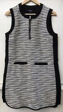 MADEWELL Black & White Sleeveless Tweed Dress with Pockets Womens Size 6