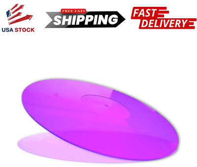 Acrylic Turntable Mat-Acrylic Slipmat for 12'' Vinyl LP Record Players Purple_lit