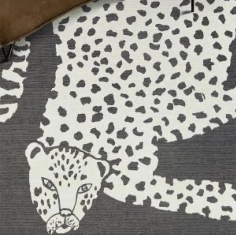 Alfombra anudada a mano leopardo tigre verde oliva color y tamaño personalizados a elegir Foto 3 de 4