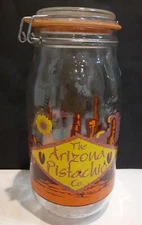 THE ARIZONA PISTACHIO CO. GLASS JAR COLLECTIBLE CANISTER ARIZONA  DESERT 🏜