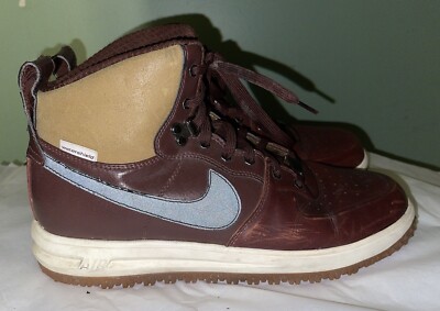 Nike Lunar Force 1 Men's Sneaker Boots (654481-200) Barkroot Brown Sz 11.5