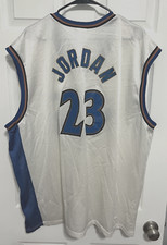 MICHAEL JORDAN 23 Washington Wizards White Nylon Basketball Jersey 52 Champion