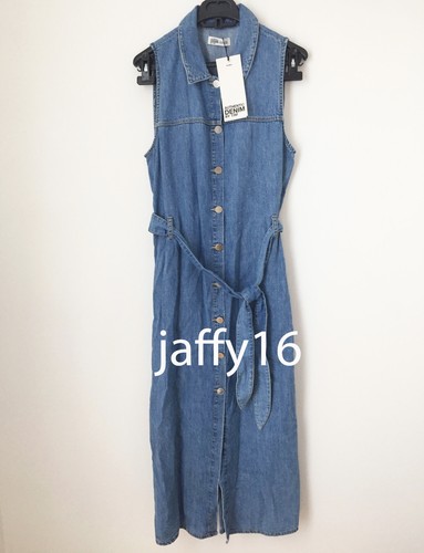 ZARA NEW WOMAN AUTHENTIC DENIM SHIRT DRESS TIED BELT MIDI BLUE XS-L 4365/011 - Picture 2 of 5