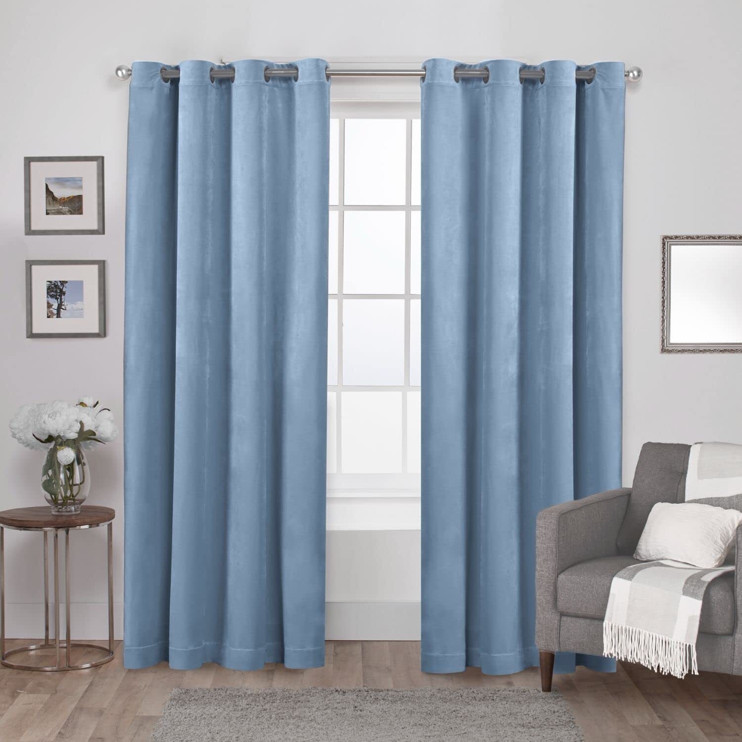 Exclusive Home Curtains Velvet Heavyweight Light Filtering Grommet Top Curtain