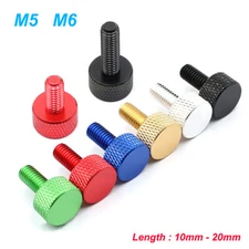 Thumb Screw M5 M6 Aluminum Knurled Head Hand Tighten Grip Knob Adjustment Screws