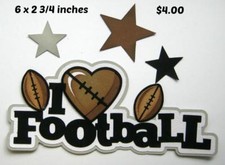 LOVE FOOTBALL title sport scrapbook premade paper piecing by Rhonda