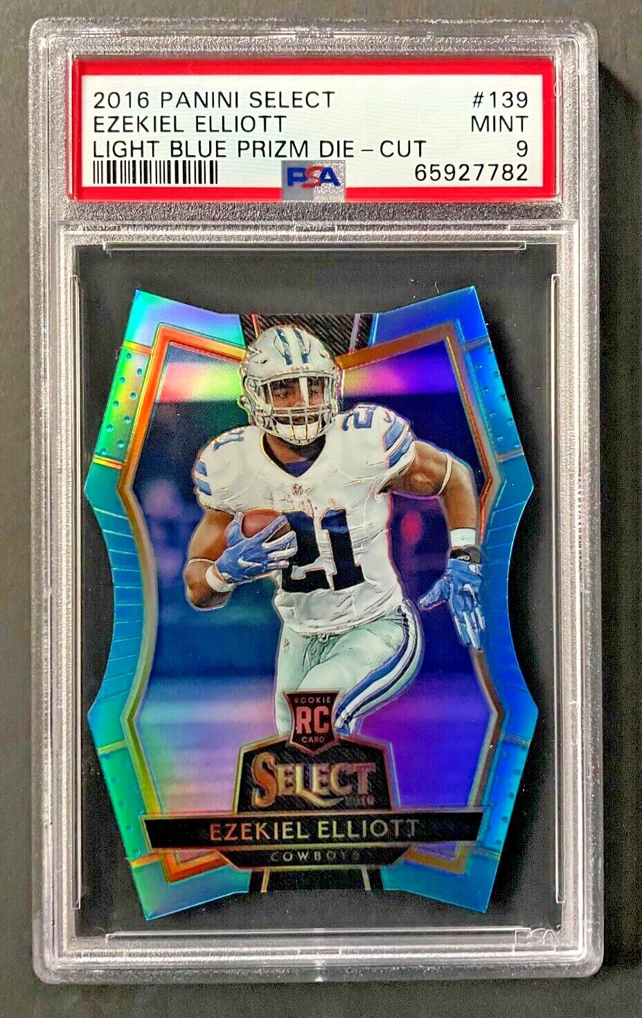 2016 Panini Select - Ezekiel Elliott #139 Cowboys Light Blue Prizm RC /125 PSA 9