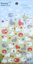 Funny Sticker World Alpaca  Sheep Sticker Sheet KAWAII 